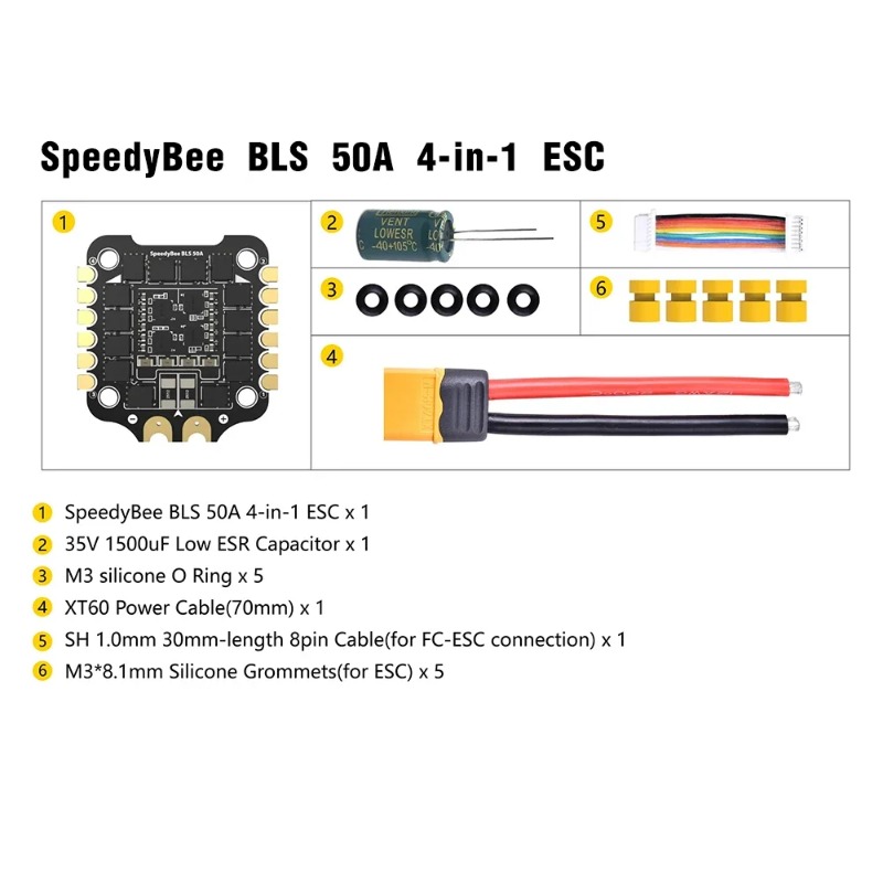 SpeedyBee F405 V3/V4 FC ESC St - Speedybee F405 V4 Bls 55A Stack avaliação e preço